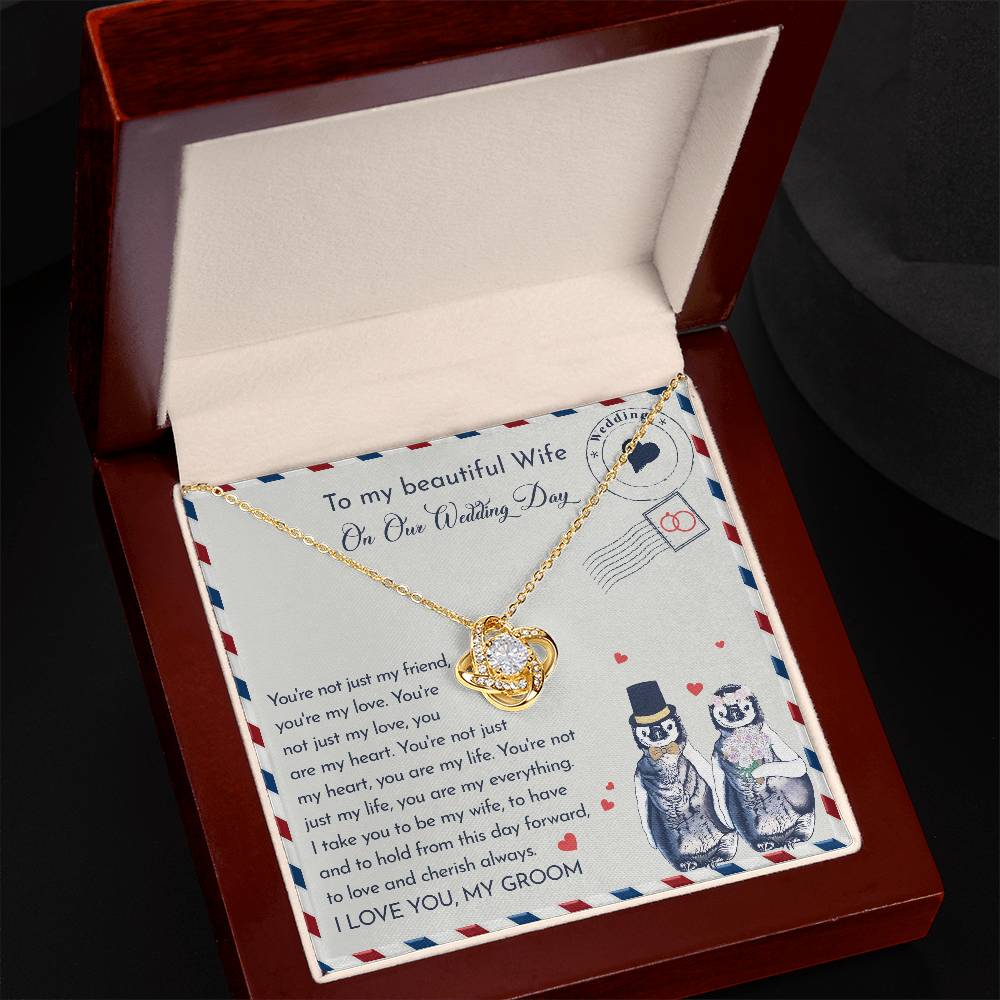 Wife Wedding-Love And Cherish Love Knot Necklace