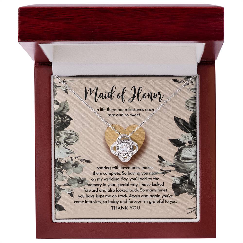 Maid of Honor-My Wedding Day Love Knot Necklace