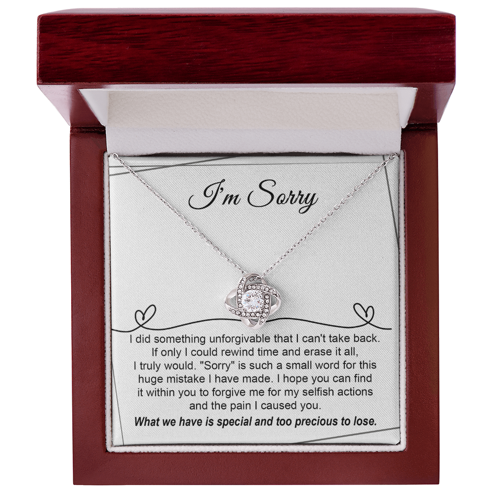 Love Knot Necklace Sorry Breaking My Heart