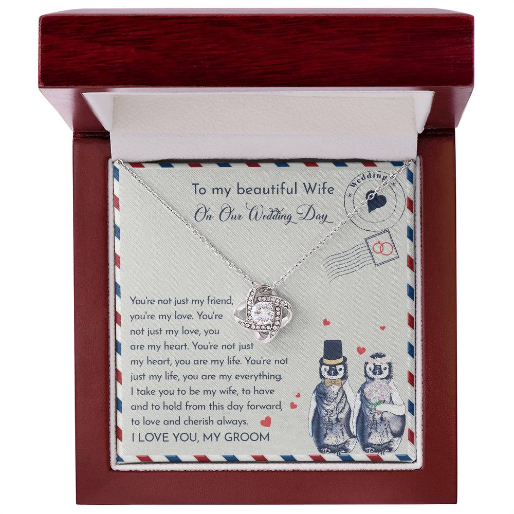 Wife Wedding-Love And Cherish Love Knot Necklace