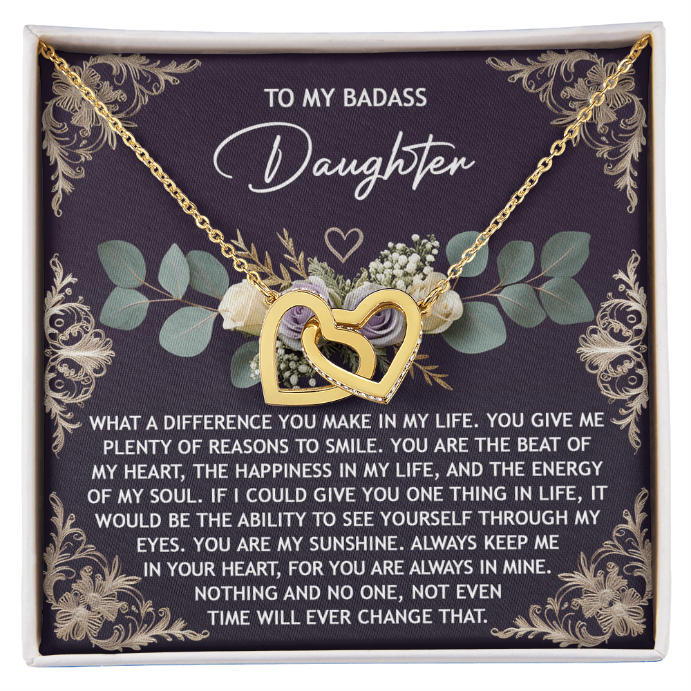 Daughter, Always In My Heart Interlocking Necklace - Love Gift