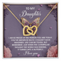 Daughter, My Beautiful Butterfly Interlocking Hearts Necklace - Cherished Gift