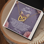 Daughter, My Beautiful Butterfly Interlocking Hearts Necklace - Cherished Gift