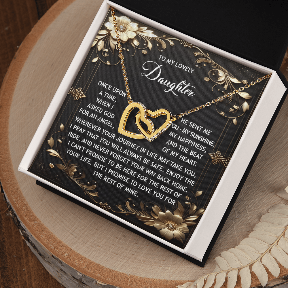 Daughter, Be Safe Interlocking Hearts Necklace - Sentimental Gift