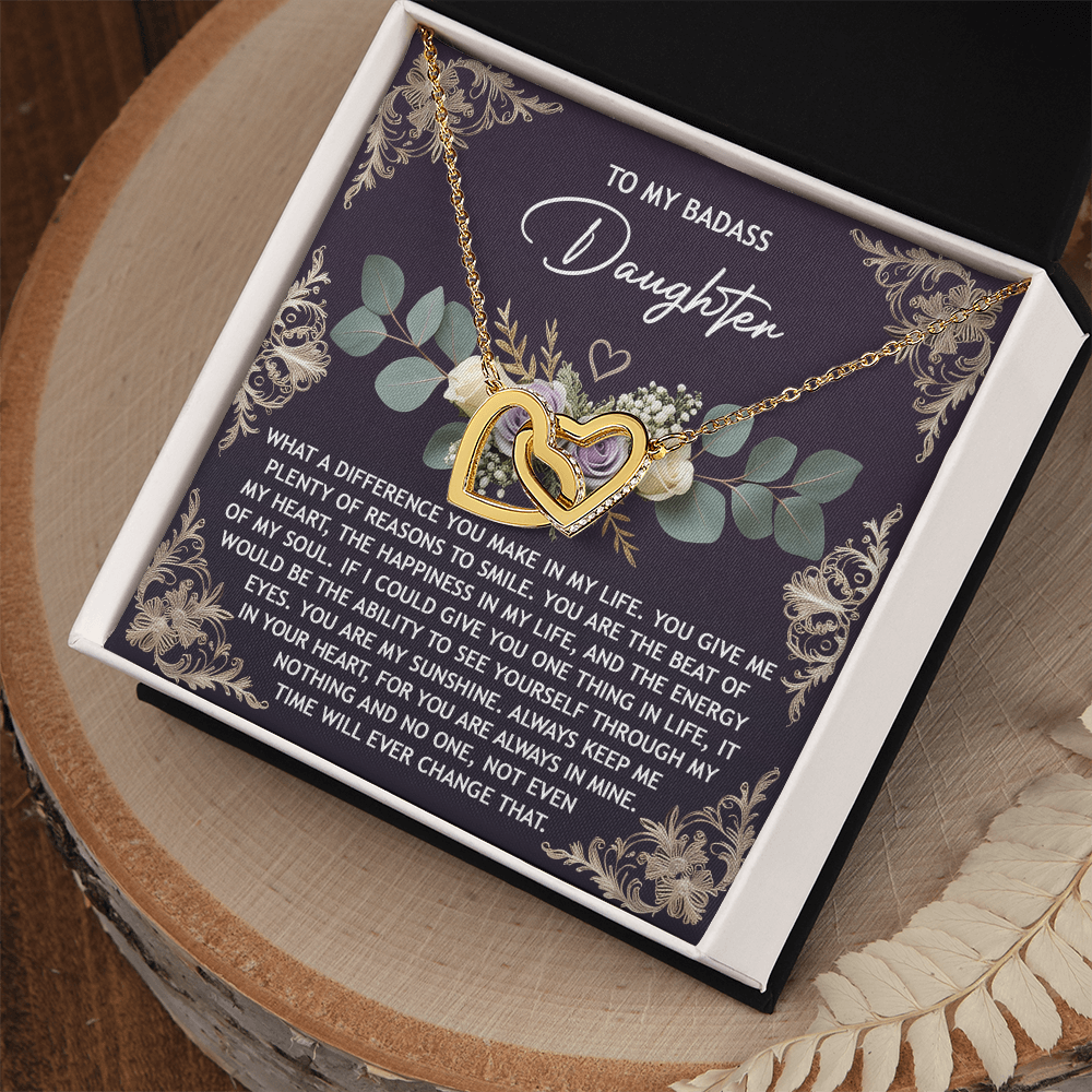 Daughter, Always In My Heart Interlocking Necklace - Love Gift