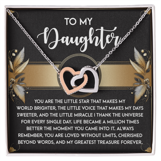 Daughter, My Greatest Treasure Interlocking Necklace - Gift