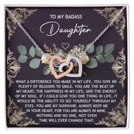 Daughter, Always In My Heart Interlocking Necklace - Love Gift