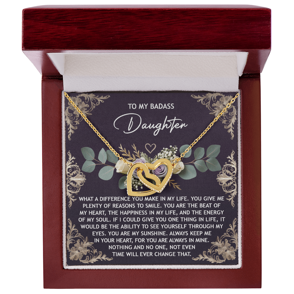 Daughter, Always In My Heart Interlocking Necklace - Love Gift