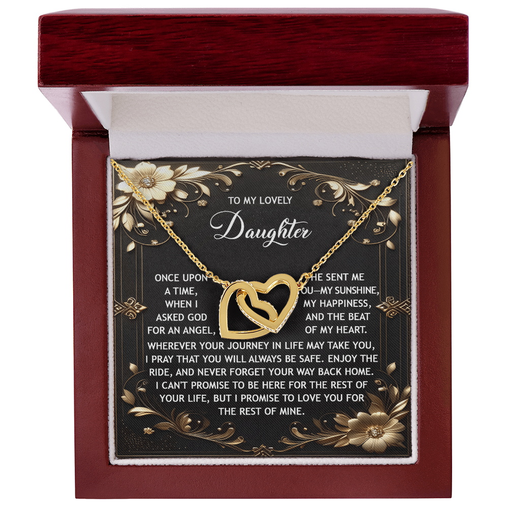 Daughter, Be Safe Interlocking Hearts Necklace - Sentimental Gift