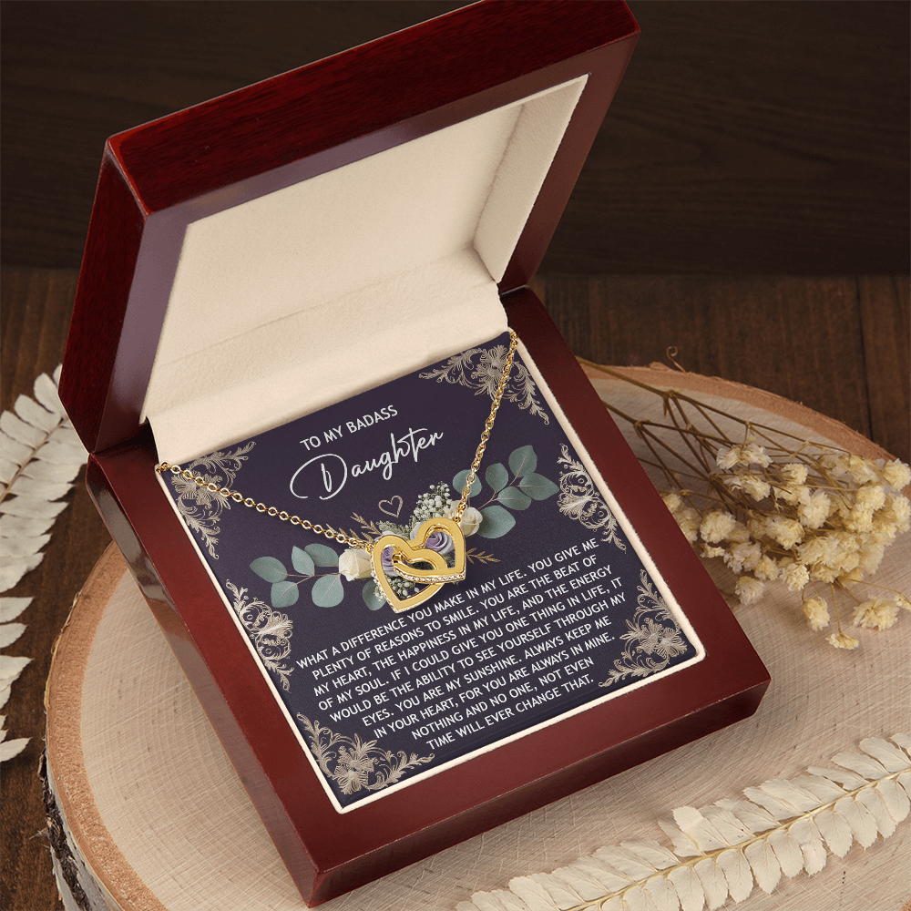 Daughter, Always In My Heart Interlocking Necklace - Love Gift