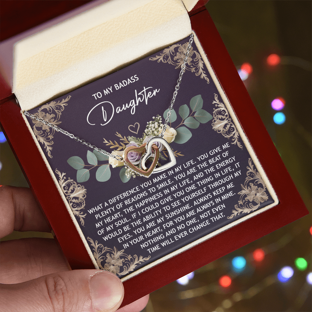 Daughter, Always In My Heart Interlocking Necklace - Love Gift