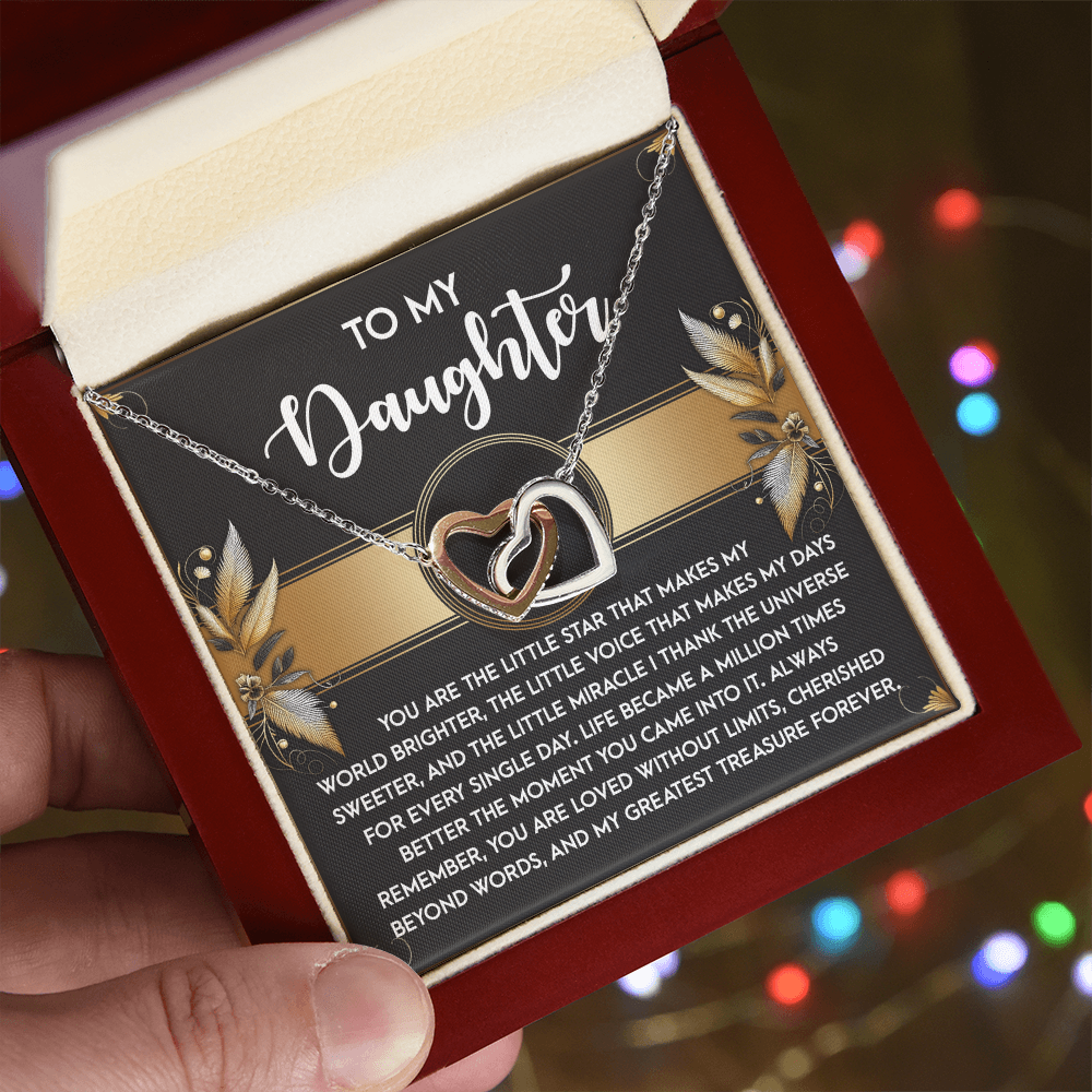 Daughter, My Greatest Treasure Interlocking Necklace - Gift