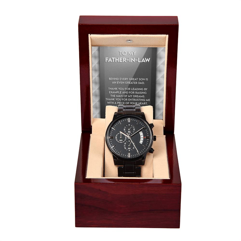 Father-in-Law-Of Your Heart-Metal Chronograph