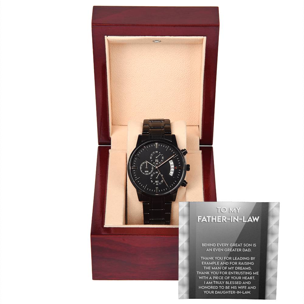 Father-in-Law-Of Your Heart-Metal Chronograph