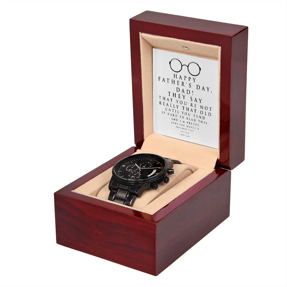 Dad-Hard To Read-Metal Chronograph Watch