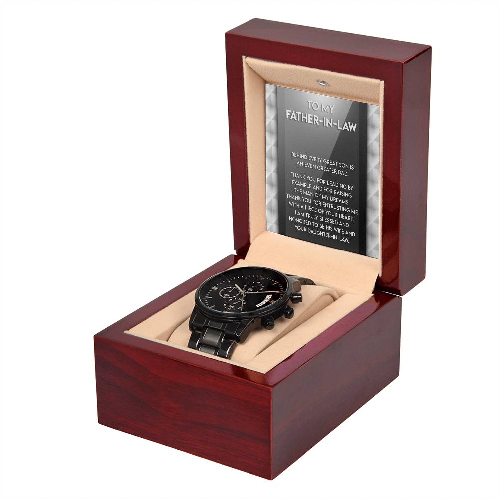 Father-in-Law-Of Your Heart-Metal Chronograph