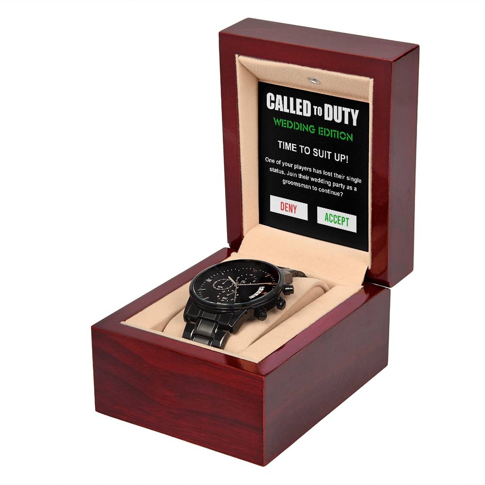 Groomsman-Called To Duty-Metal Chronograph Watch