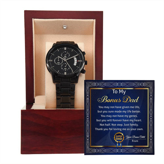 Bonus Dad-My Life Better-Metal Chronograph Watch