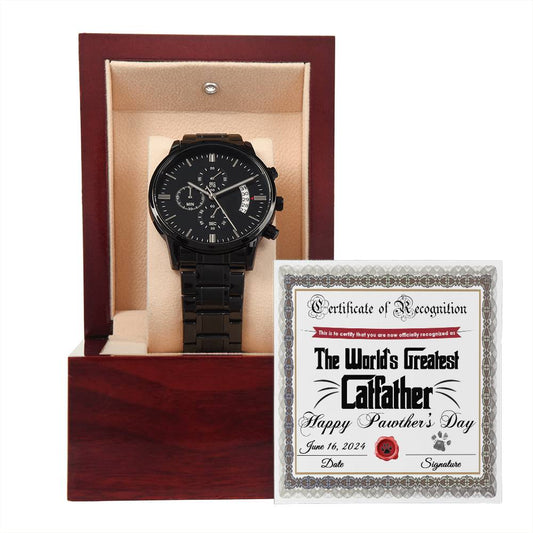 Catfather-Certificate Of Recognition-Metal Chronograph Watch
