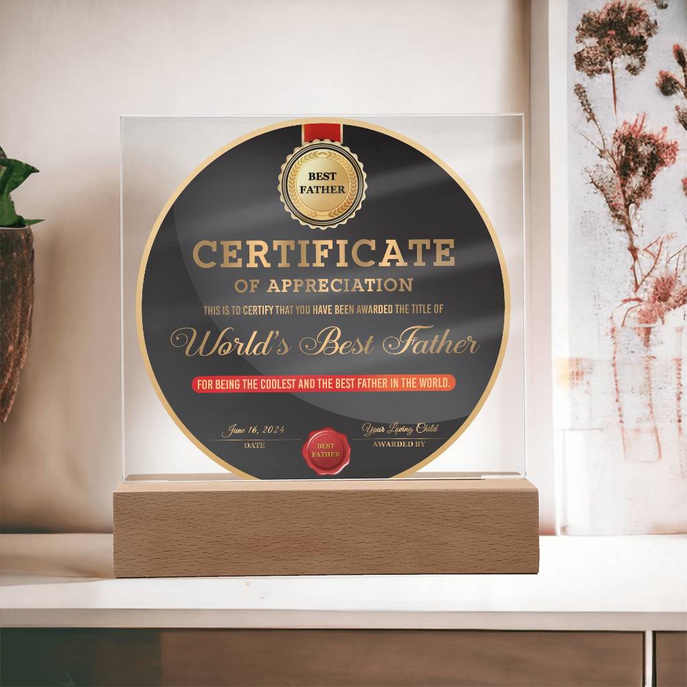 Dad-The Best Father-Circle Acrylic Plaque