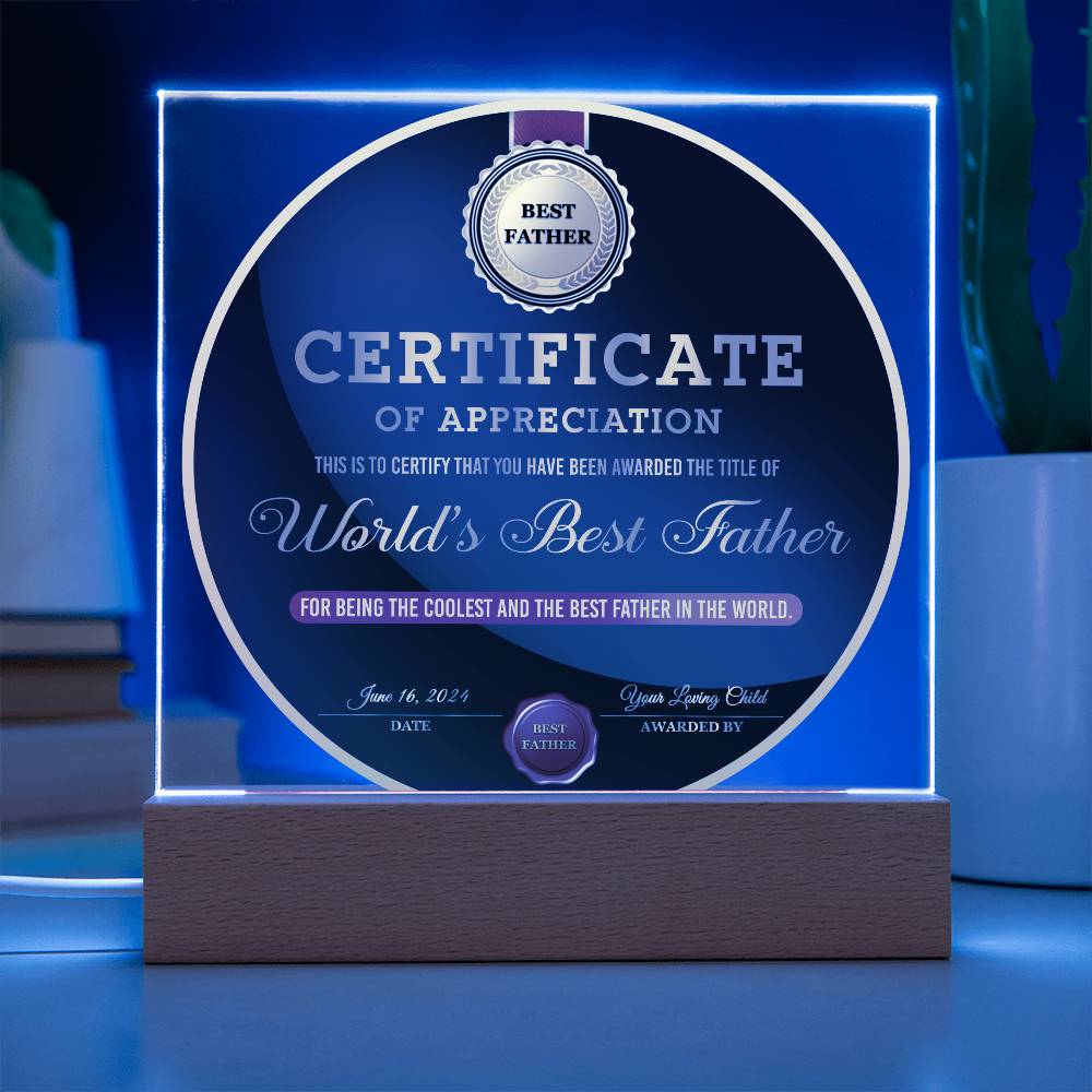 Dad-The Best Father-Circle Acrylic Plaque
