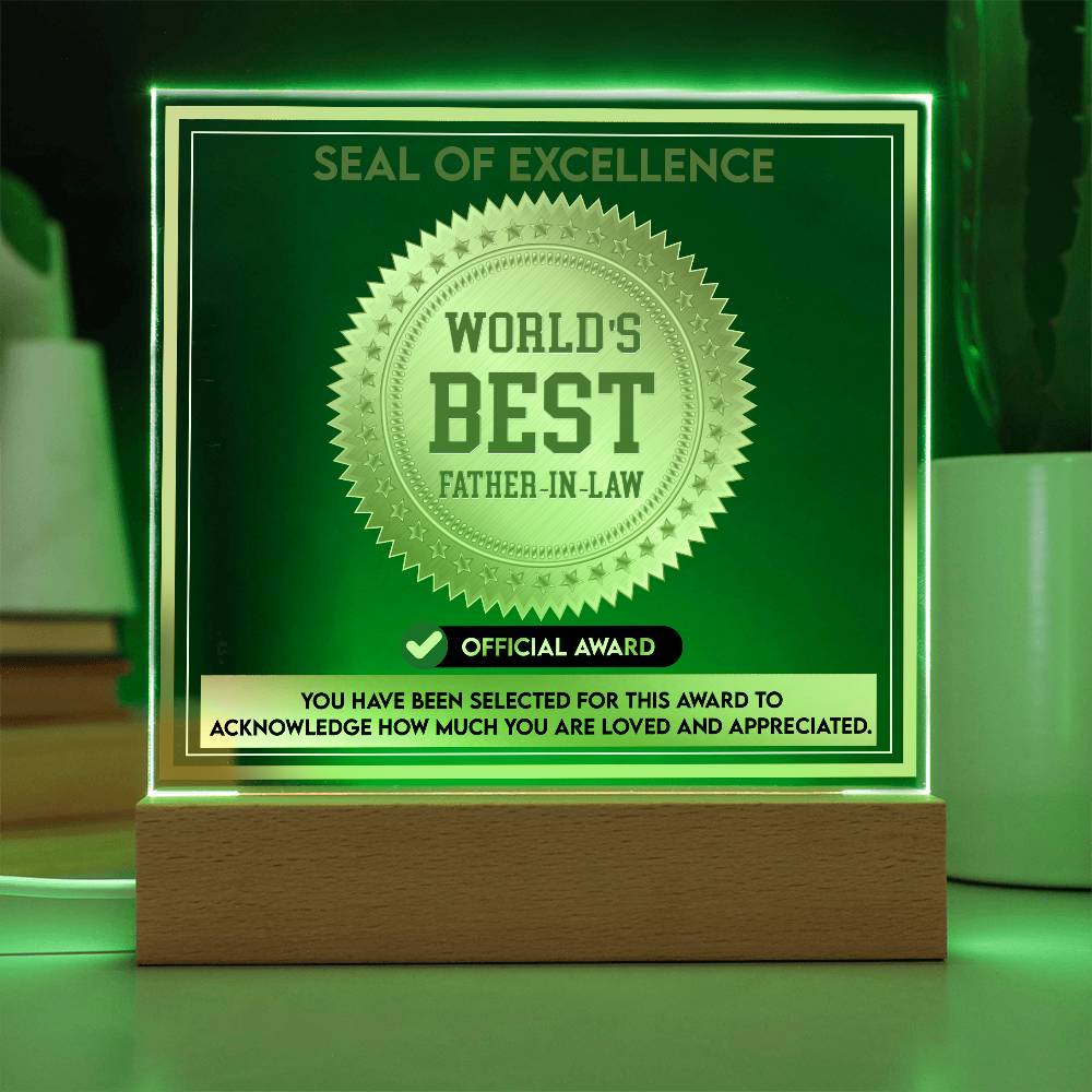 Father-In-Law-Seal Of Excellence-Acrylic Plaque