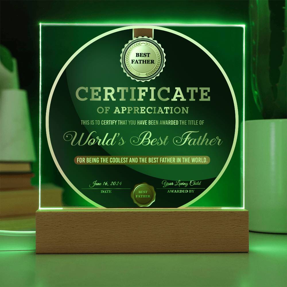 Dad-The Best Father-Circle Acrylic Plaque