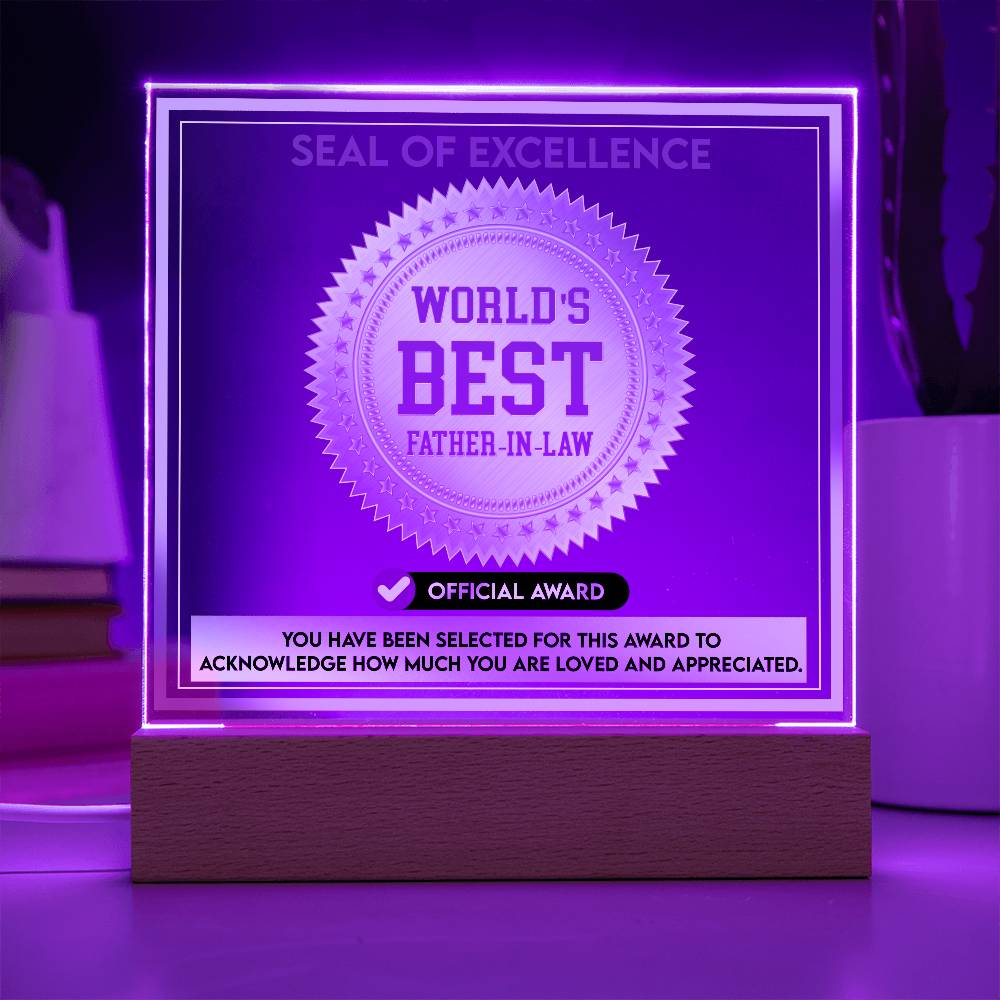 Father-In-Law-Seal Of Excellence-Acrylic Plaque