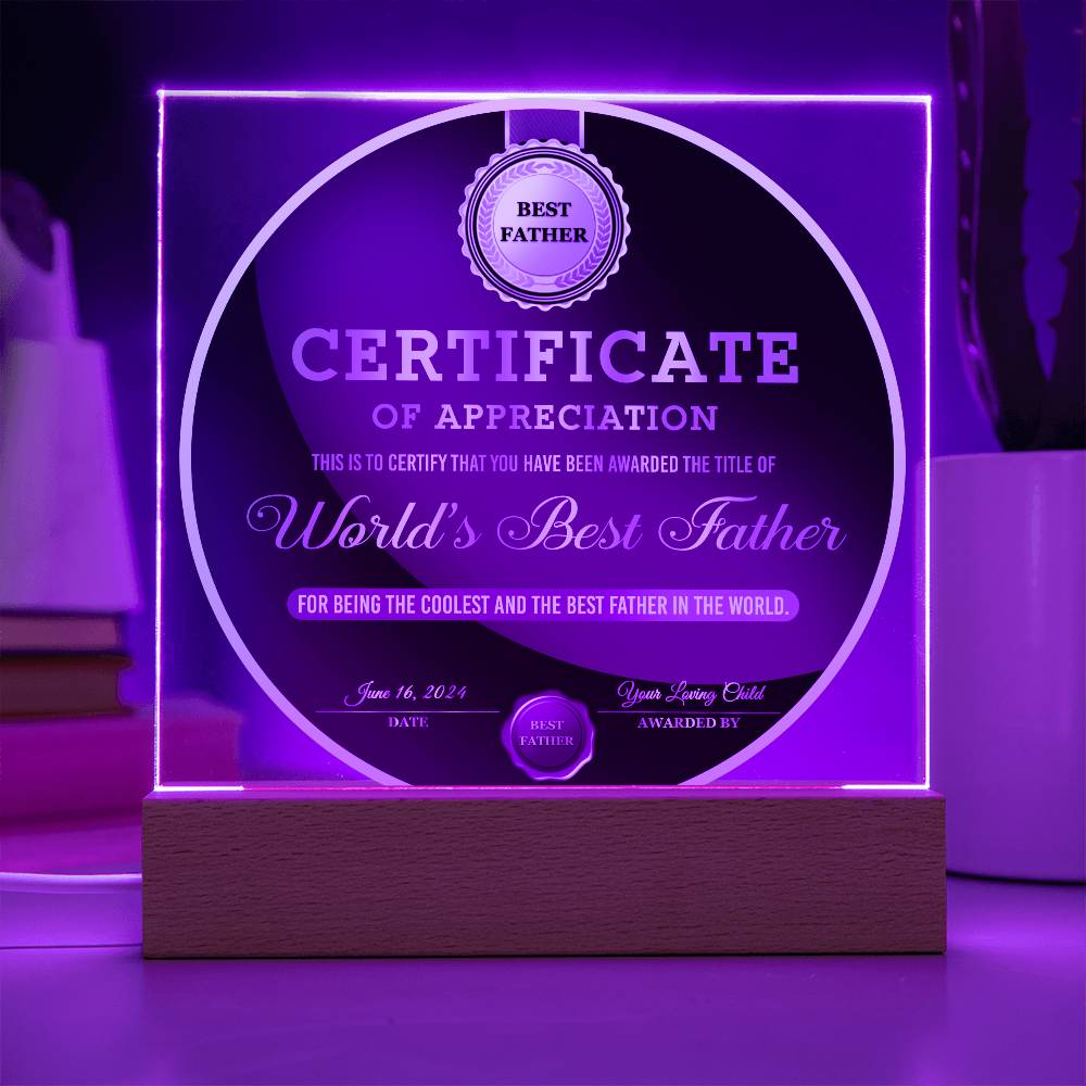 Dad-The Best Father-Circle Acrylic Plaque