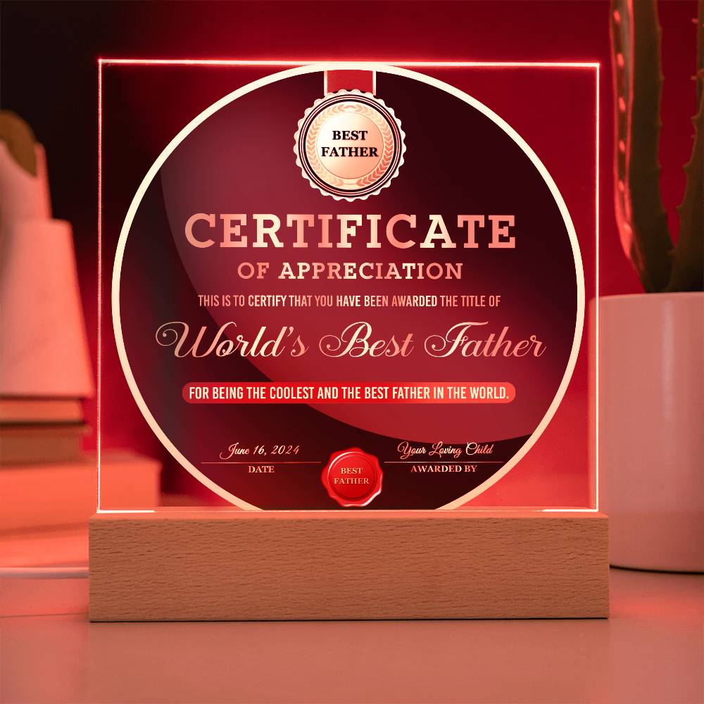 Dad-The Best Father-Circle Acrylic Plaque