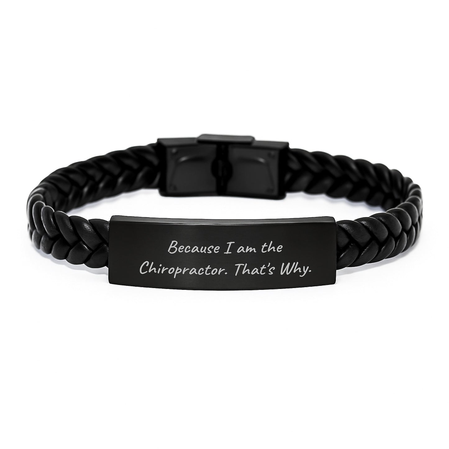 Funny Chiropractor Quotes Gift for Men Interlaced Leather Bracelet, Gifts from Family to Chiropractor, Unique Graduation Accessories - Image 1
