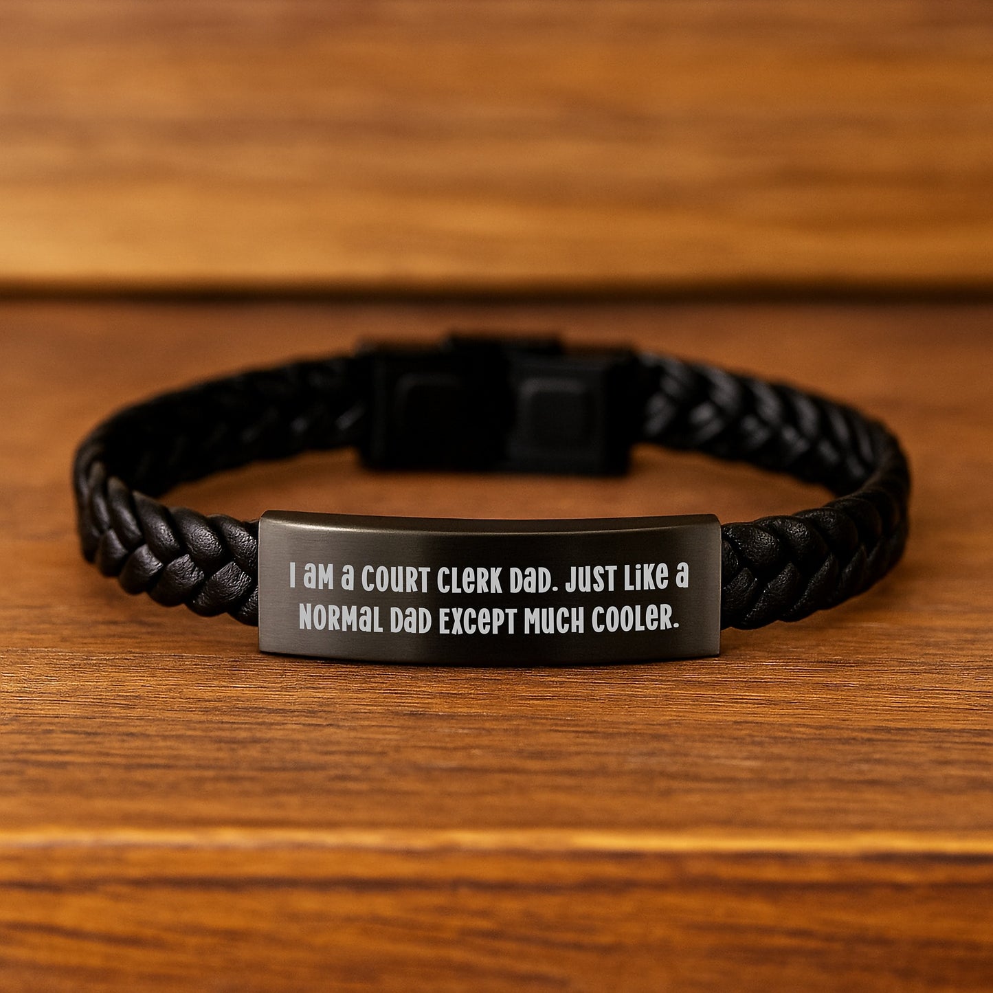 Court Clerk Dad Gifts, Funny Leather Interlaced Bracellet for Him, Unique Graduation Accessories from Friends, Coworkers to Family Members - Image 2