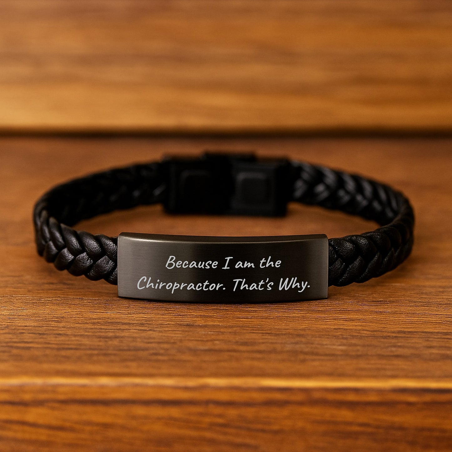 Funny Chiropractor Quotes Gift for Men Interlaced Leather Bracelet, Gifts from Family to Chiropractor, Unique Graduation Accessories - Image 2