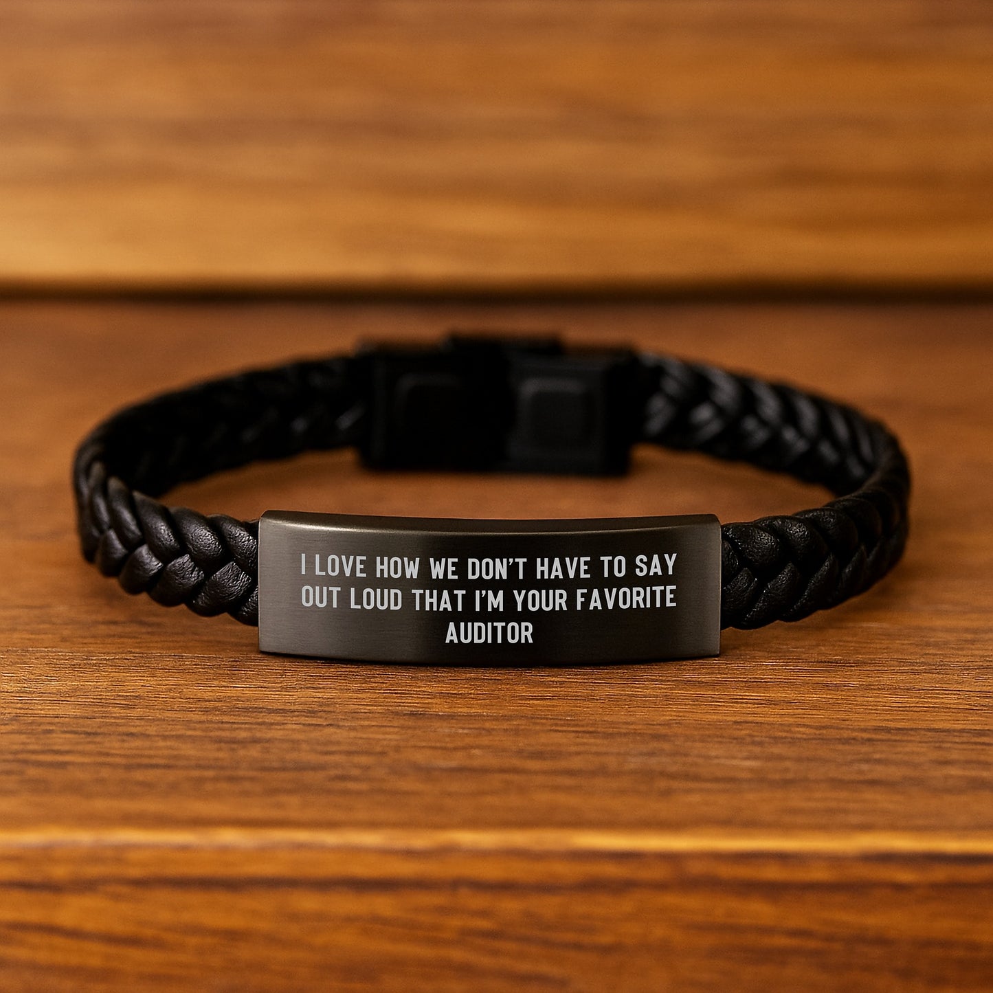 Funny Auditor Gifts from Men to Favorite Auditor for Graduation Unique Gifts - Interlaced Leather Bracelet - Image 2