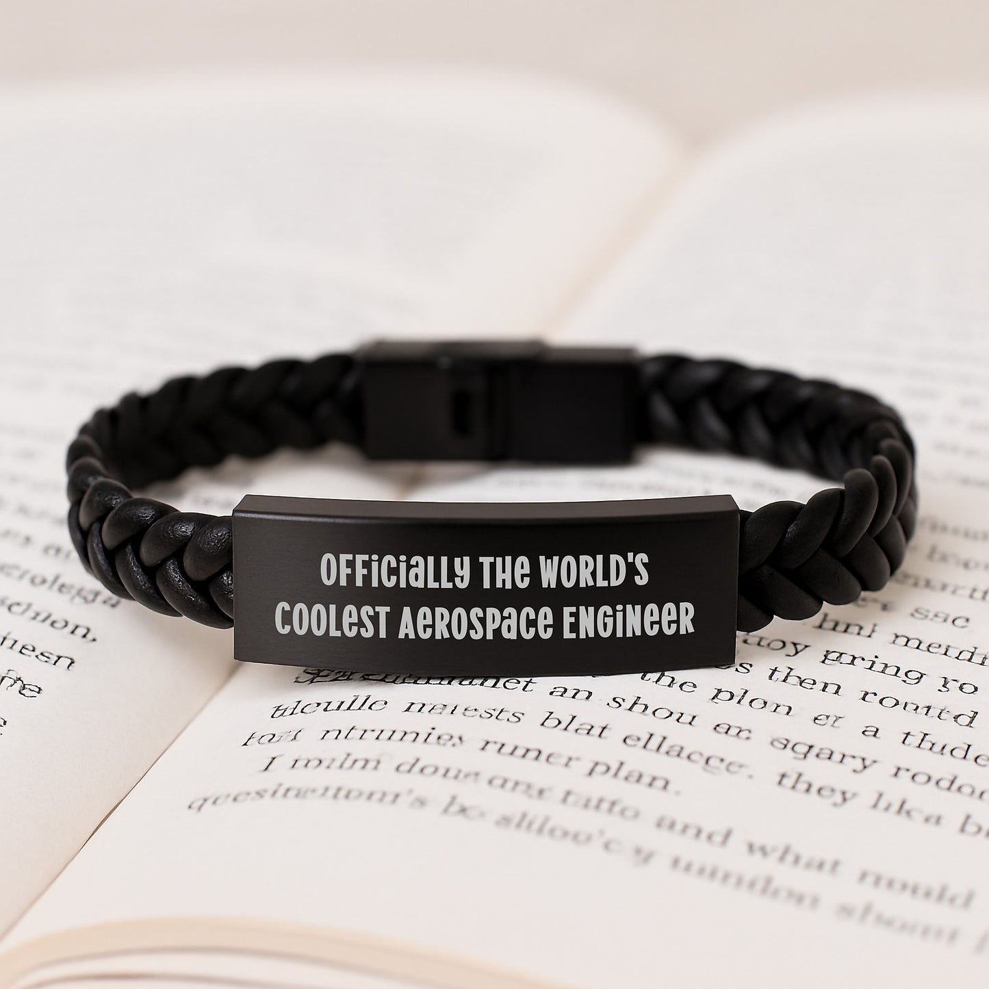 Aerospace Engineer Gifts, 'Officially The World's Coolest' Quote, Interlaced Leather Bracelet, For Him, Graduation Unique Gifts - Image 3
