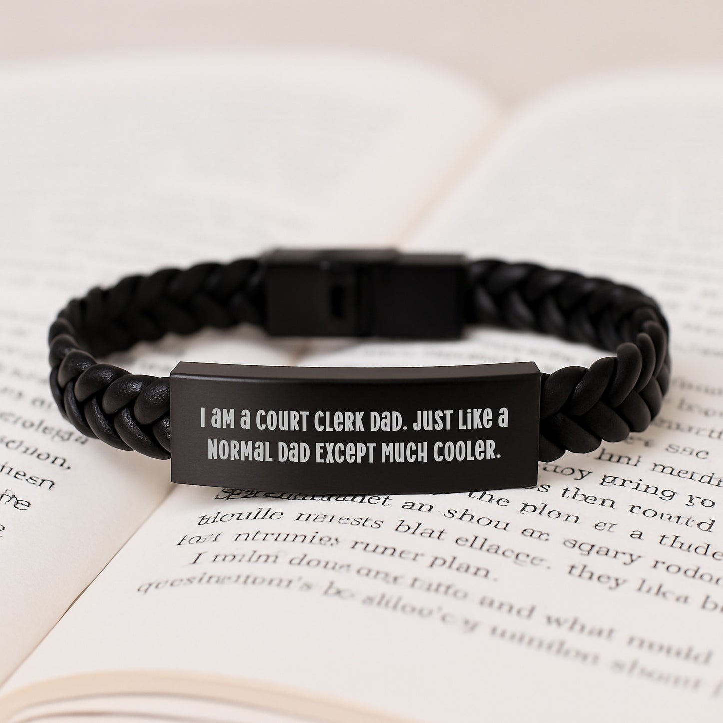 Court Clerk Dad Gifts, Funny Leather Interlaced Bracellet for Him, Unique Graduation Accessories from Friends, Coworkers to Family Members - Image 3