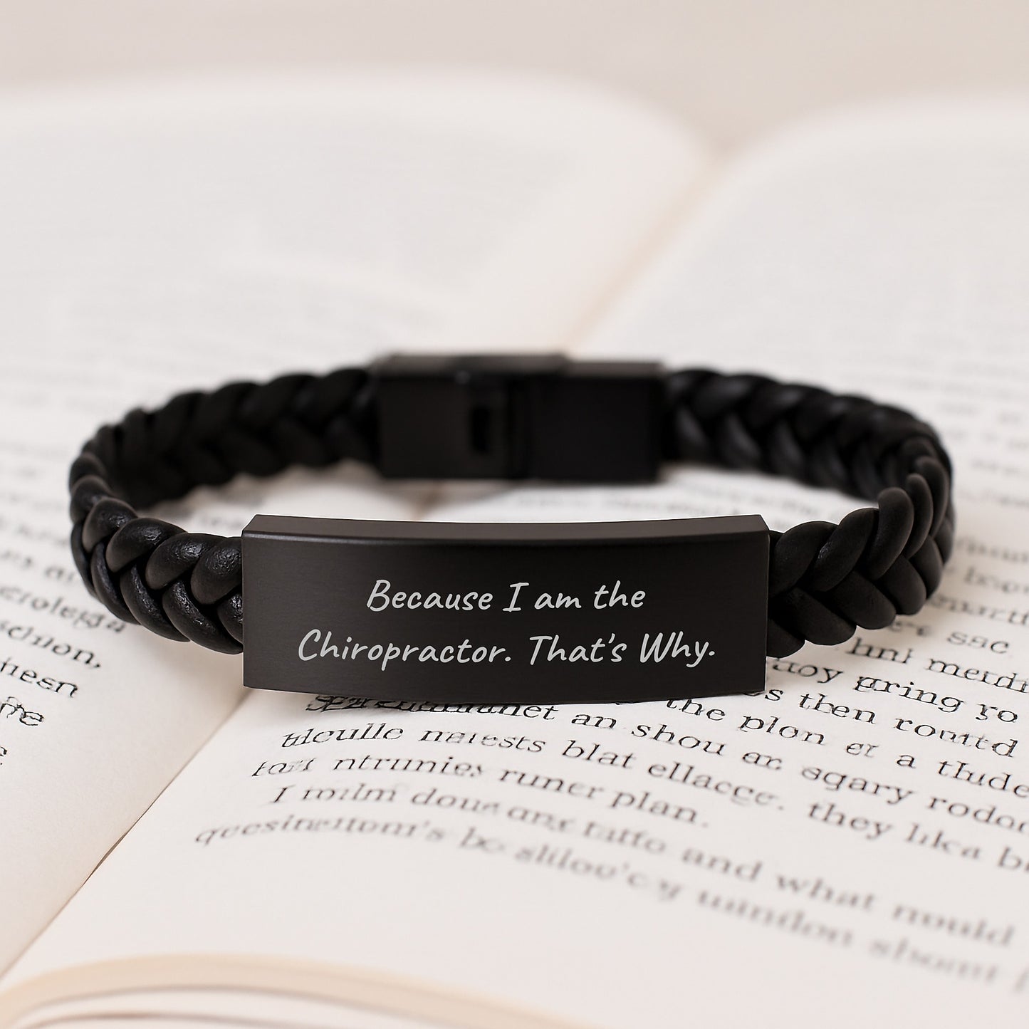 Funny Chiropractor Quotes Gift for Men Interlaced Leather Bracelet, Gifts from Family to Chiropractor, Unique Graduation Accessories - Image 3