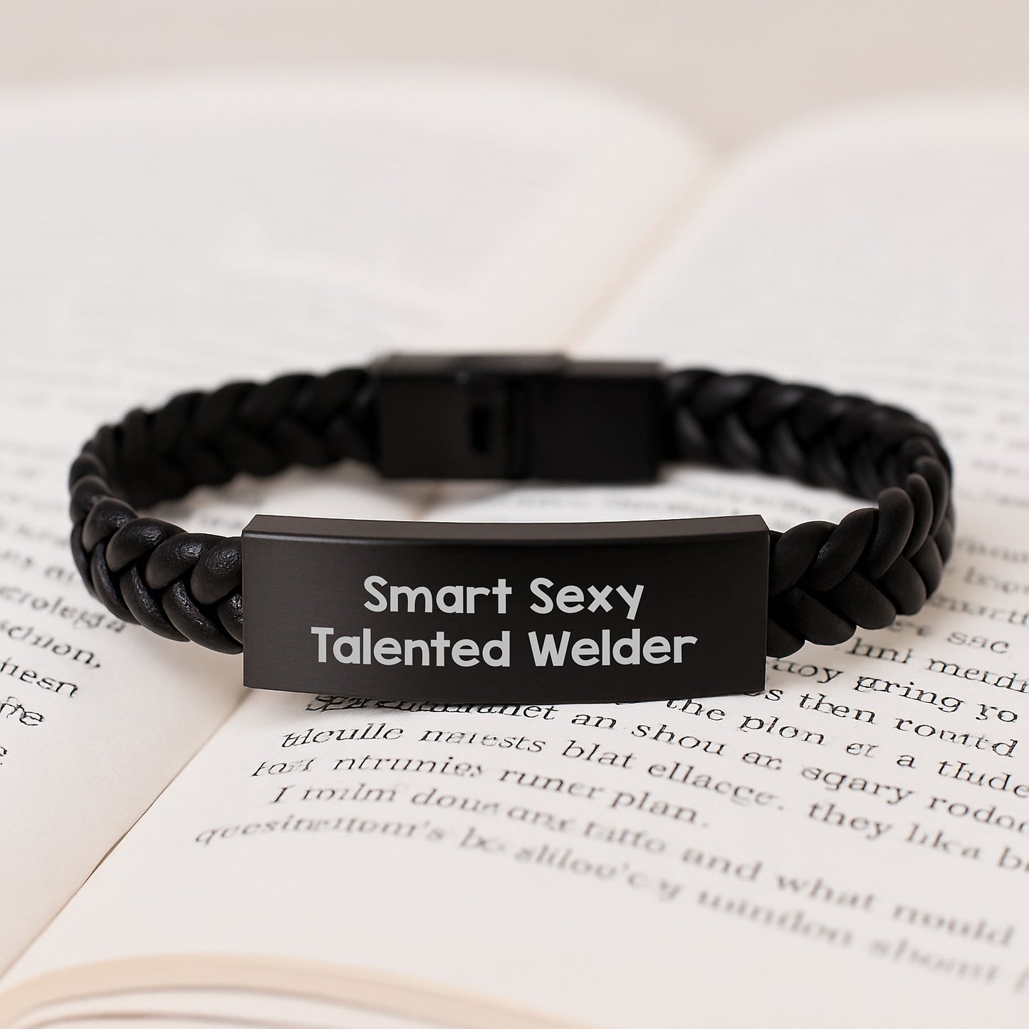 Smart Sexy Talented Welder Gifts from Family for Welder Men Graduation Unique Interlaced Leather Bracelet - Image 3