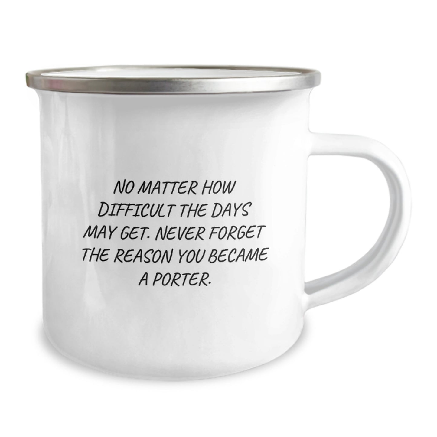 Gifts from Porter Lovers, Inspirational Camping Mug for Porter, No Matter How Difficult The Days May Get - Funny Porter Gifts for Friends and Family at Christmas - Image 2