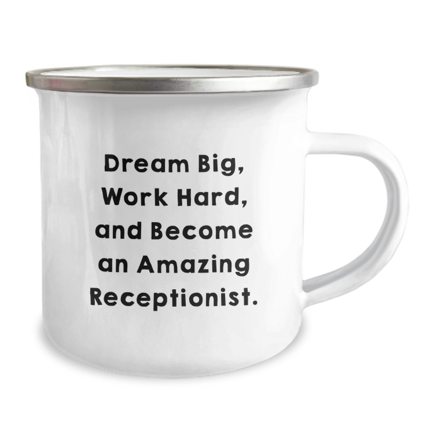 Gifts for Receptionists - Funny 'Dream Big, Work Hard' Camping Mug for Coworkers, Birthday Unique Gifts from Friends, Women - Image 2