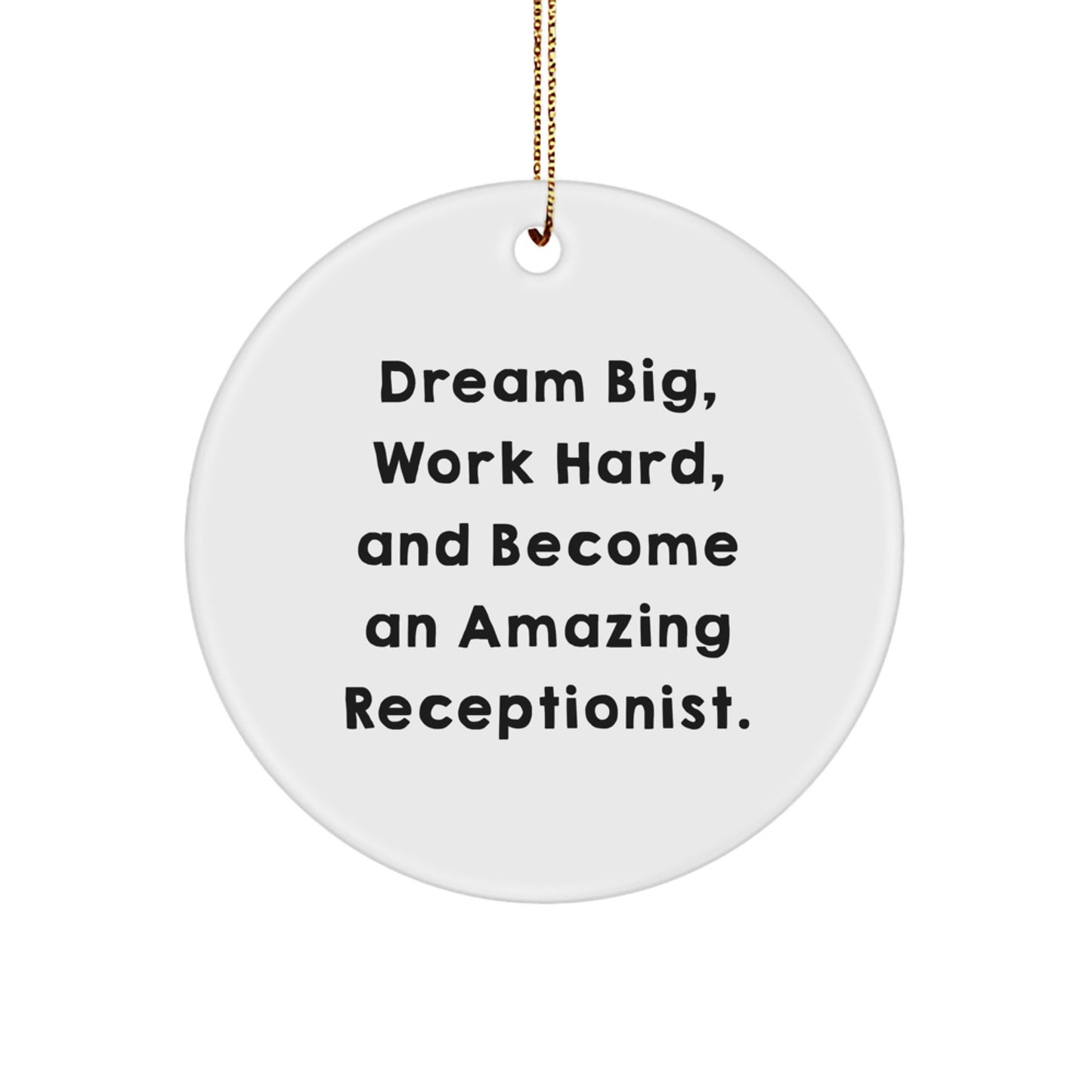 Funny Inspirational Gifts for Receptionists, Christmas Unique Circle Ornaments Gifts from Coworkers for Receptionists - Image 1