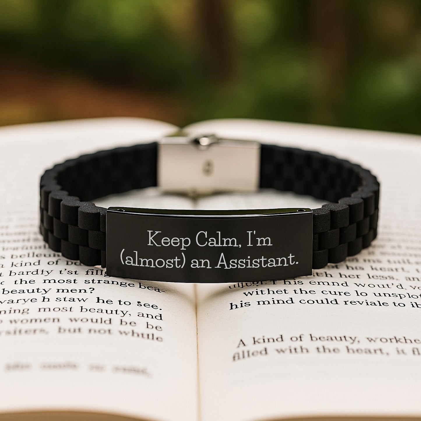 Funny Assistant Gifts from Men to Assistant, Keep Calm I'm (almost) An Assistant. Glide lock Clasp Birthday Unique Gifts for Assistant - Image 2