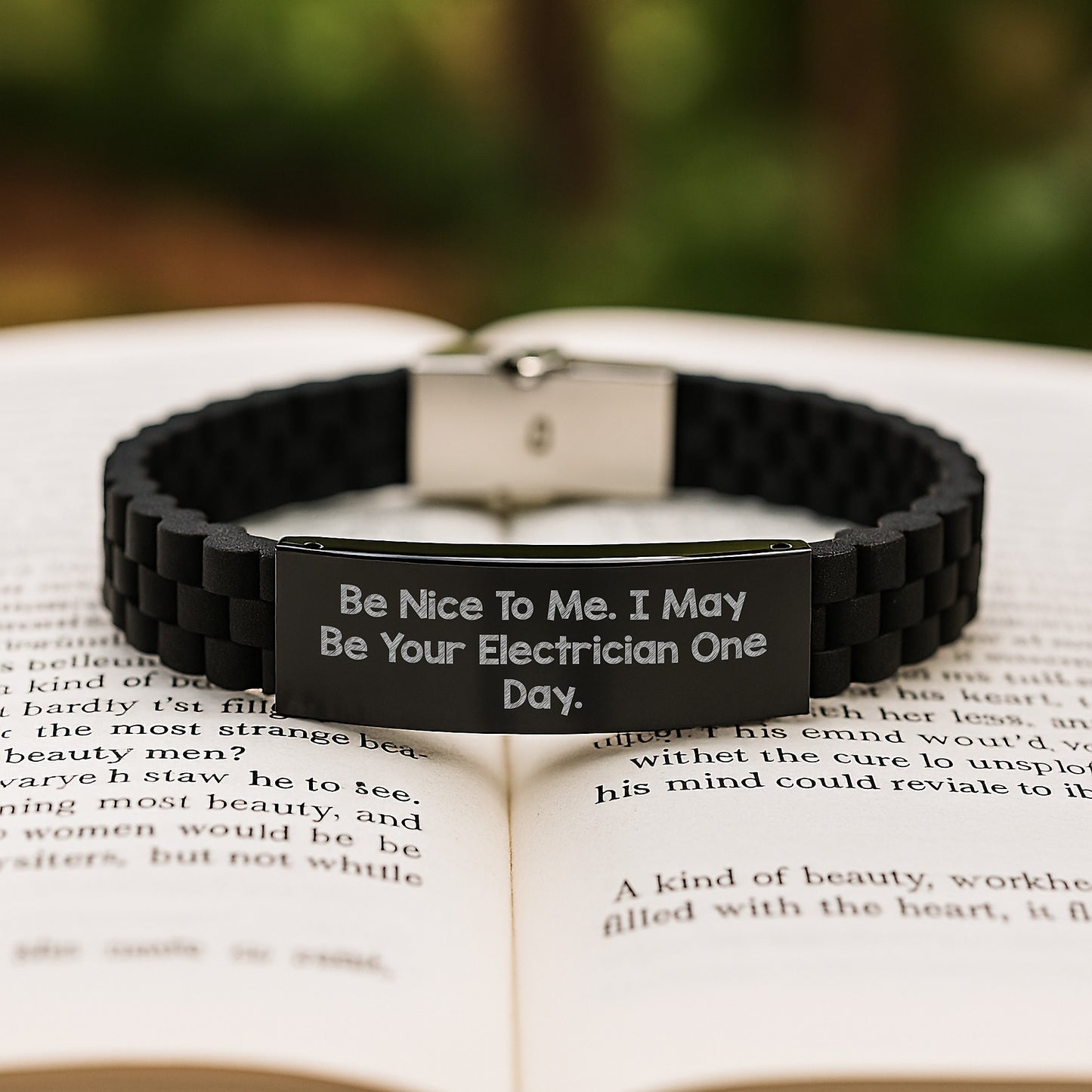 Funny Electrician Gifts from Friends to Electrician Graduate - Be Nice To Me. I May Be Your Electrician One Day. Glide lock Clasp Bracelet, Gifts for Electrician Men, Unique Graduation Gifts - Image 2