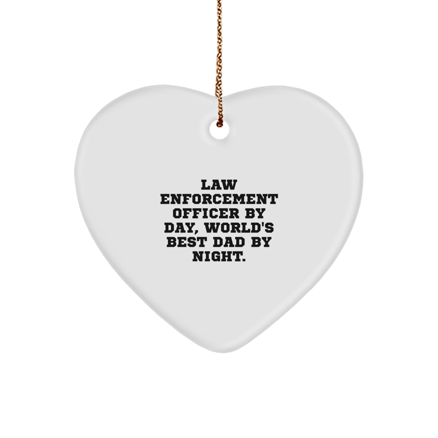 Funny Law Enforcement Officer Gifts from Men to Law Enforcement Officer - Heart Ornament, Christmas Unique Gifts - Image 1