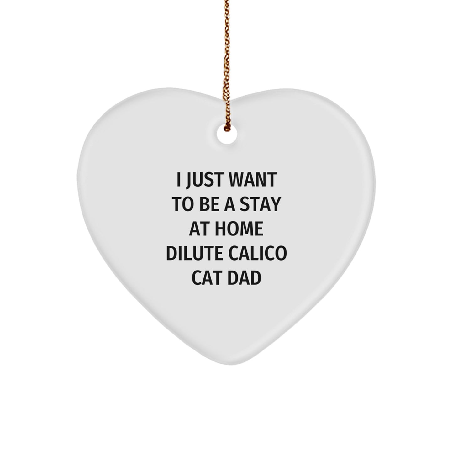 Dilute Calico Cat Dad Gifts from Family for Christmas Unique Heart Ornament - Image 1