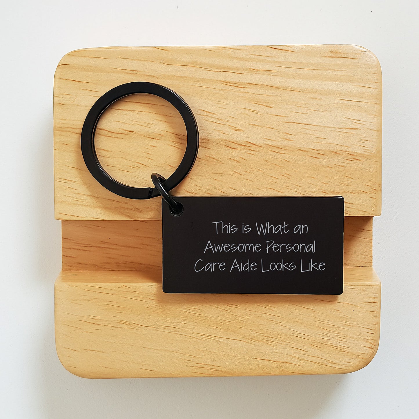 Personal Care Aide Gifts, Funny Quote Engraved Keychain for Graduation, Gifts from Family to Women Personal Care Aide, Inspirational Reminders for Men Personal Care Aide - Image 2