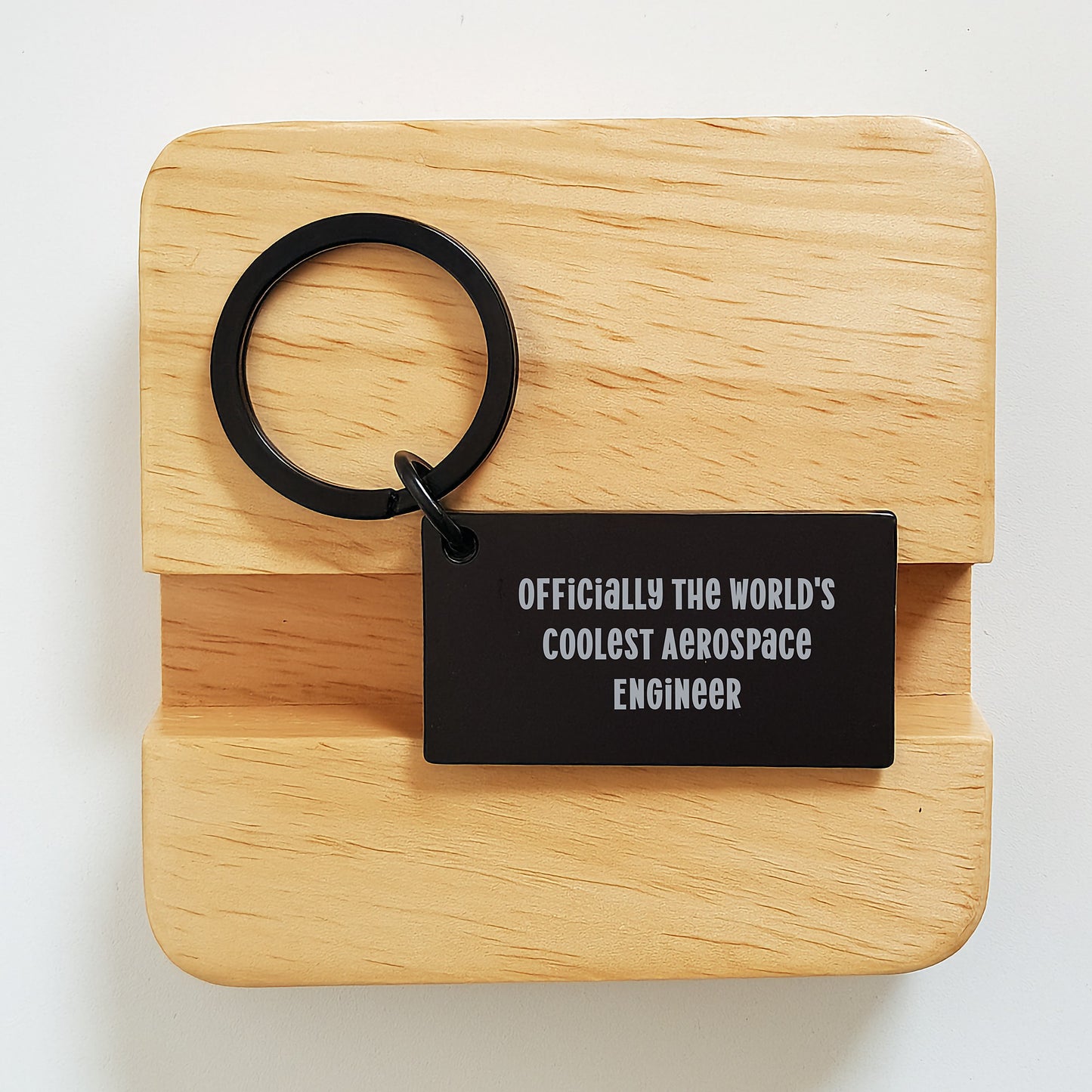 Inspiring Aerospace Engineer Gift, 'Officially The World's Coolest Aerospace Engineer' Quote Keychain, Black Stainless Steel, For Men, Women, Coworkers, Family, Friends, Graduation Unique Gifts - Image 2