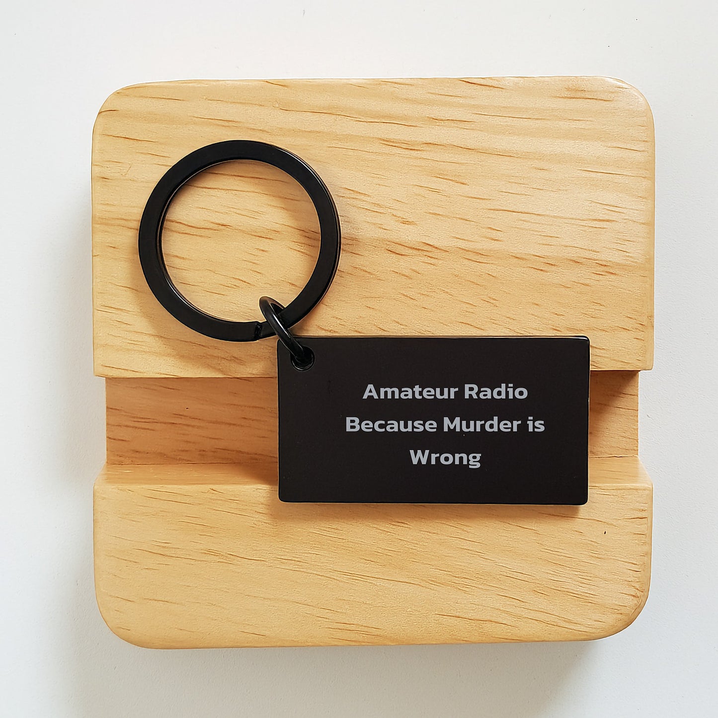 Amateur Radio Enthusiast Keychain, Funny Quote, Black Stainless Steel, Graduation Gifts from Family to Friends - Image 2