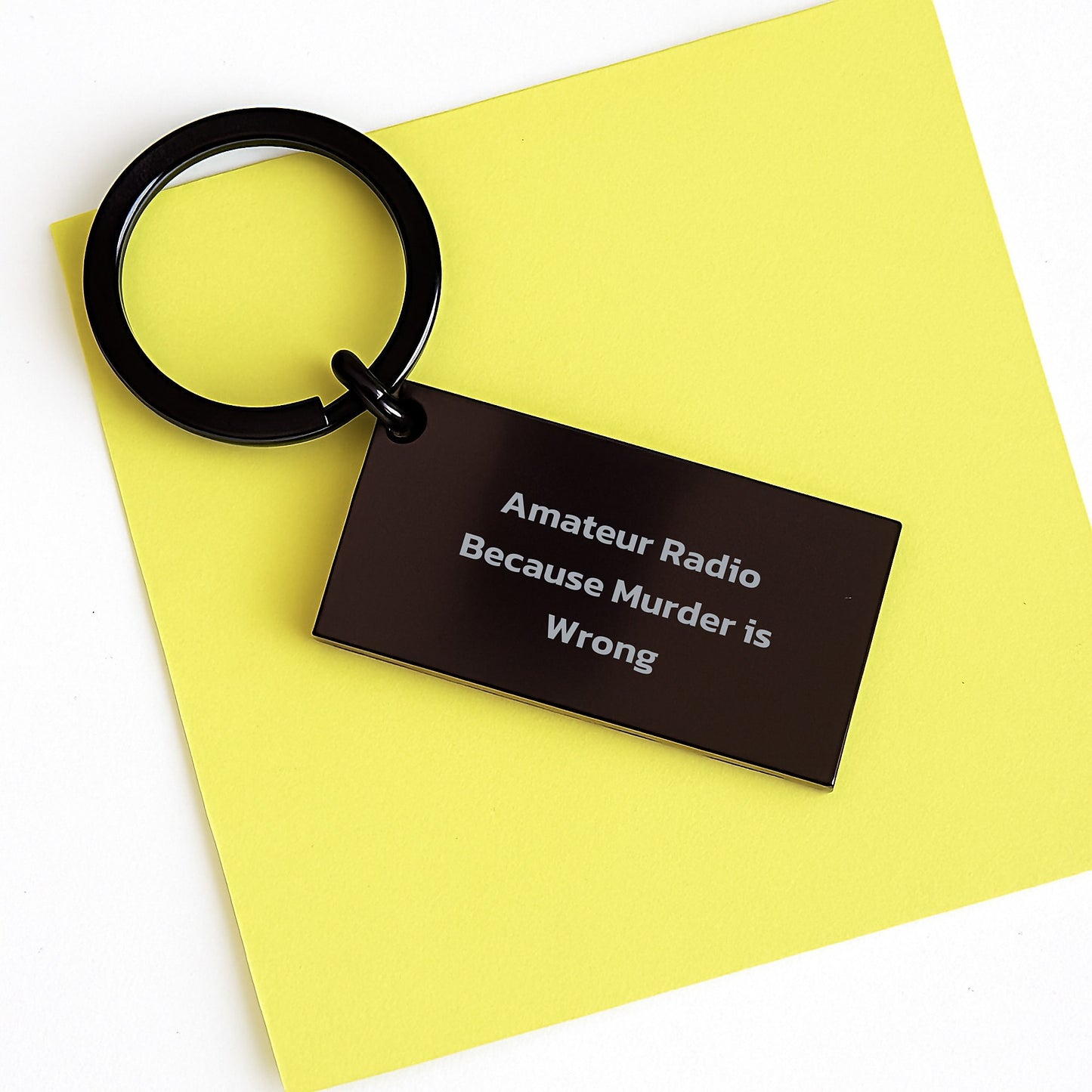 Amateur Radio Enthusiast Keychain, Funny Quote, Black Stainless Steel, Graduation Gifts from Family to Friends - Image 3