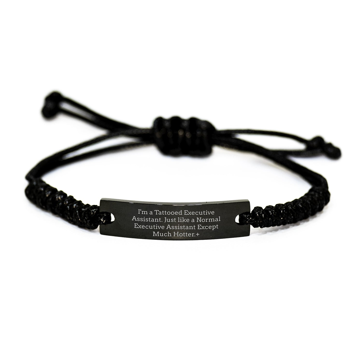 Funny Executive Assistant Gifts, 'I'm A Tattooed Executive Assistant...' Rope Bracelet for Men or Women, Graduation Unique Gifts from Friends or Family - Image 1